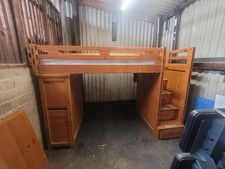 Solid Wood Cabin Bed With Mattress and Storage