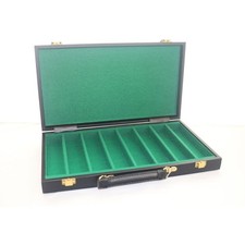 Black Vinyl Faux Leather Poker Chip Case 400 Chip Capacity NEW (cl4)