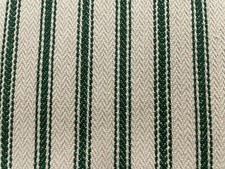 Plymouth Herringbone Ticking Stripe Cotton FOREST GREEN Fabric CurtainUpholstery