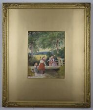 Family by a stream. Original