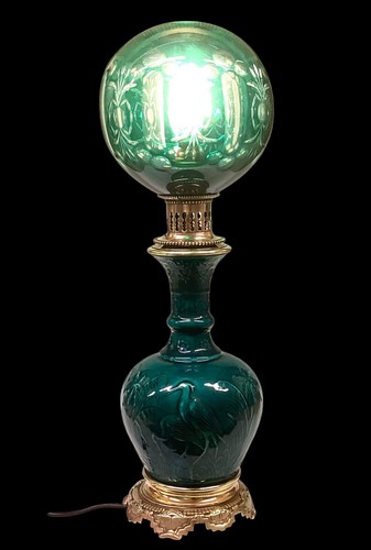 Antique french oil lamp - oil,
