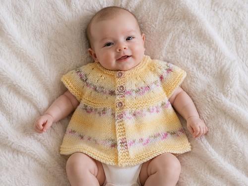Hand knitted matinee top 3 - hand,