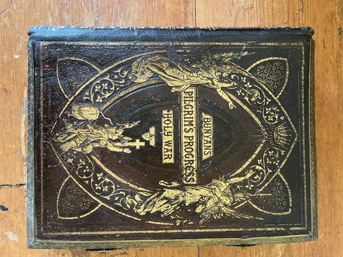 Antique leather book - antique, bunyan's