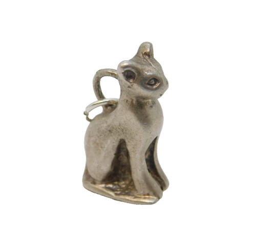 Sterling silver egyptian - silver, cat