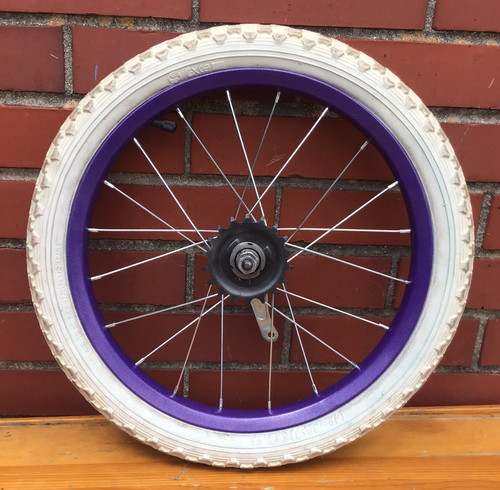 Bicycle rear purple wheel - 16",