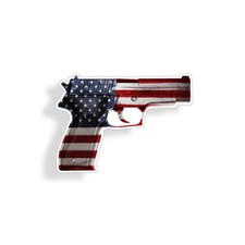 American Flag Gun Sticker
