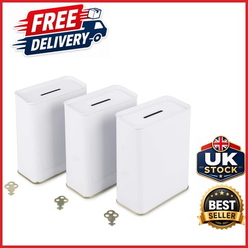 Pack white tin donation box - 3,