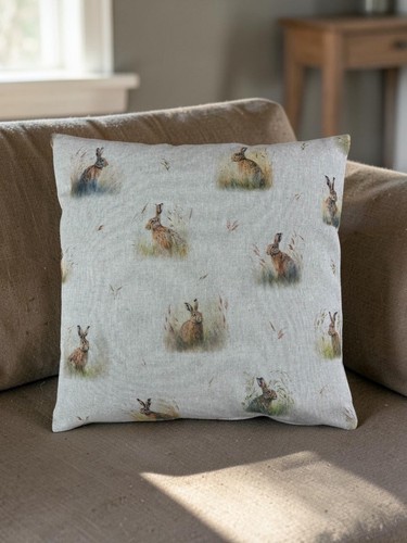 Country hares cushion - hares, cushion/scatter