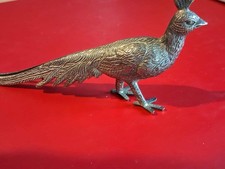 Vintage PEWTER Miniature animal ornament PEACOCK
