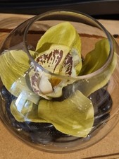 Vintage Globe Vase With Orchid By Artificial Images Ltd. Gloucester