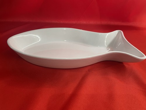 White ceramic fish seafood - white,