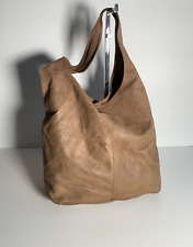 Large brown leather suede tote bag VGC shoulder classic slouchy casual