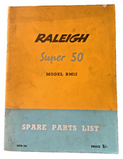 Raleigh Super 50 Moped Motorcycle RM12 Spare Parts List Original Book 34 pages