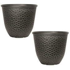 Planter Set of 2 Silver Grey