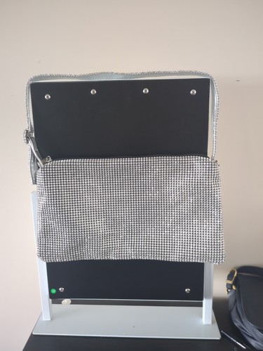 Sparkle silver handbag short - silver,
