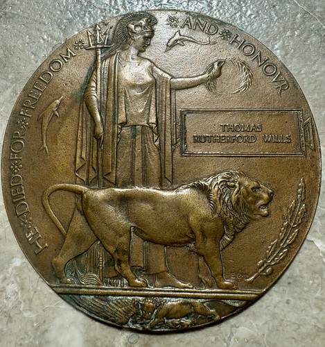 Ww1 death plaque named thomas - ww1,