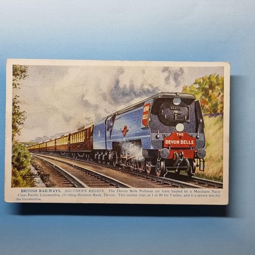 Steam railway postcard - railway, 1958