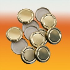 82mm Twist On Jam Jar Lids - Gold - Pack Of 12 - 2lb Jam - Half Gallon Pickle