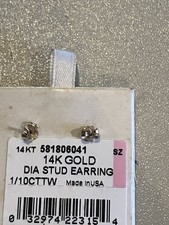 14K White Gold Diamond Stud