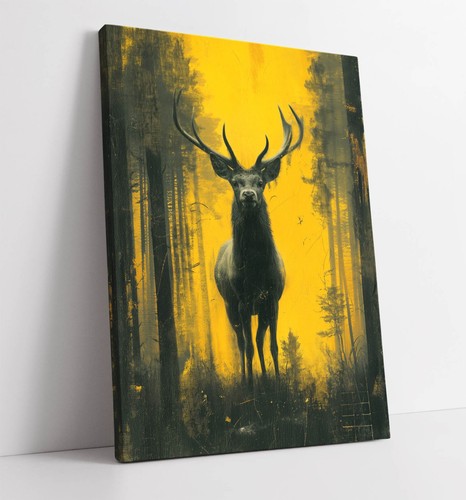 Stag silhouette forest - silhouette, in