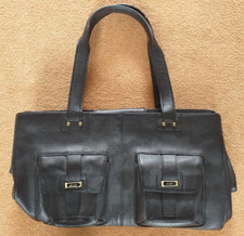 Large black faux leather Ri2K