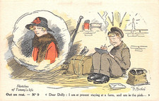 POSTCARD  COMIC SKETCHES OF