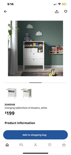 Ikea sundvik baby changing - sundvik,