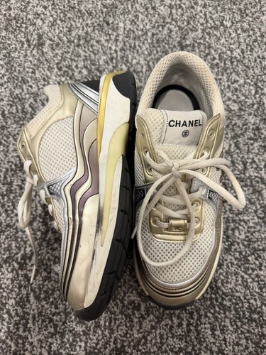 Chanel logo lace low top - cc,