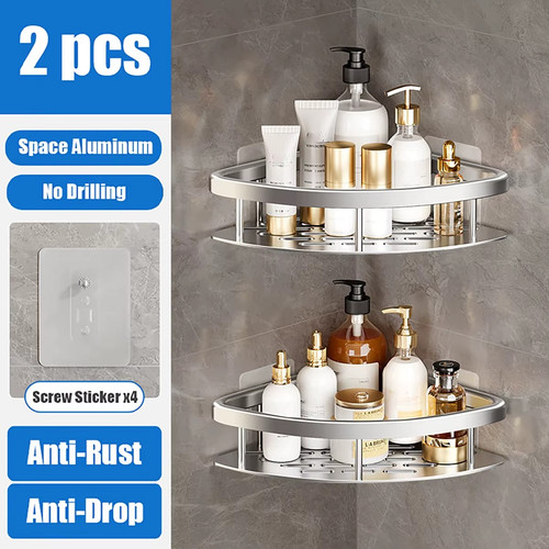 Drill corner shower shelf - corner,