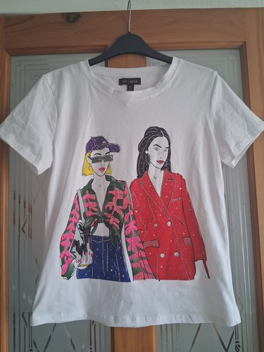 White fashion graphic tee - white,
