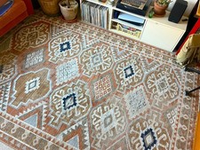 Dunelm Esin Natural Rug in Orange & Blue - Good Condition