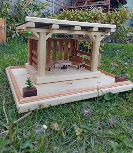 Wooden bird feeder table - feeder,