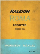 RALEIGH ROMA MODEL RS1 SCOOTER ORIGINAL FACTORY WORKSHOP MANUAL