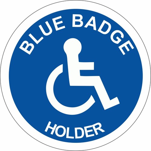 Blue badge holder - blue, stickers