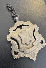 1914 Large Silver - Watch Fob Medal (double sided - vacant cartouches) - 17.4gms
