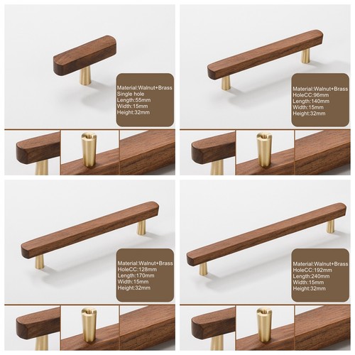 Walnut brass cabinet - walnut+brass, knobs