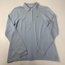 Women’s LACOSTE Light Blue Long Sleeved Polo Shirt / Italian 38 / Uk 10
