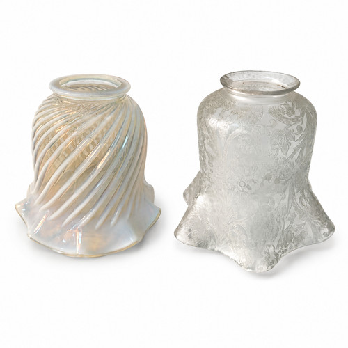 Pair antique glass lamp - antique,