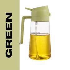 2 in 1 Oil Dispenser & Sprayer Plastic Oil Spray Bottle 470ml Cooking Kitchen