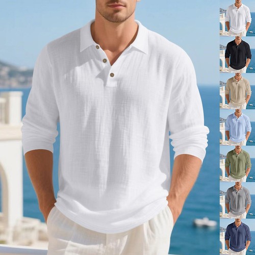 New mens long sleeve linen - mens,