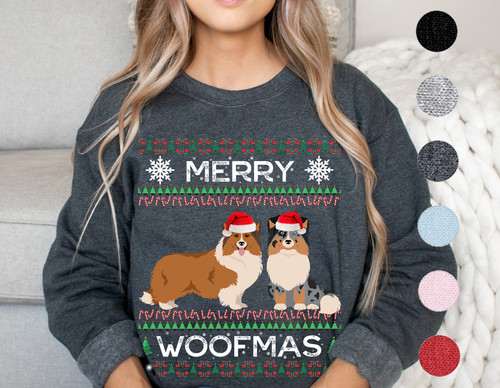 Sheltie christmas sweater - christmas,