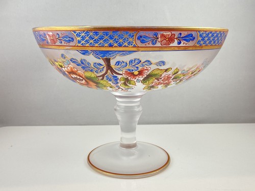 Bohemian frosted glass comport - frosted,