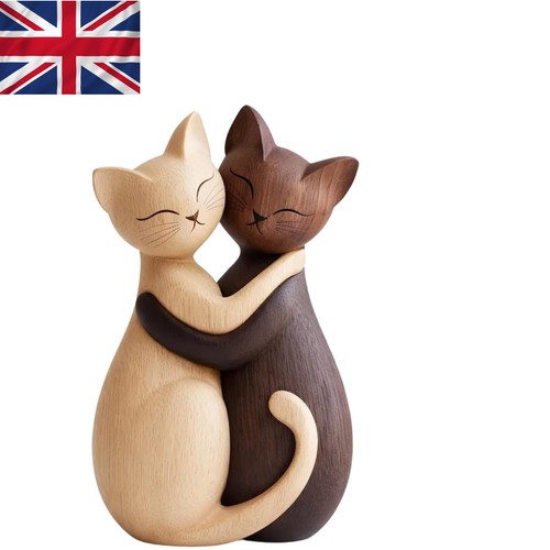 Minimalist wooden cat ornament - wooden,