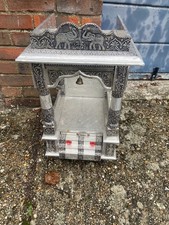 Pooja Mandir A Home Temple With Silver Like Intricate Detailing 