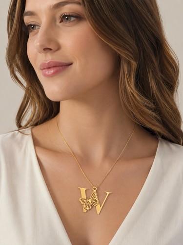Butterfly big necklace - necklace, w