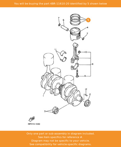 Yamaha piston ring set 50mm - piston,