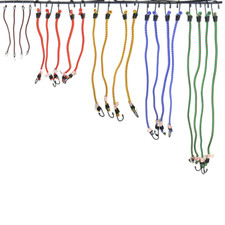 Universal Elastic Bungee Cords Various Lengths Rubber Tip Hook Multi-Coloured -H