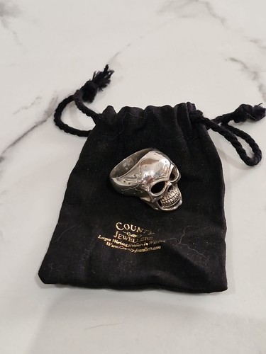 Sterling silver skull ring - sterling,
