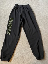 MISSGUIDED PLAYBOY LADIES BLACK JOGGING BOTTOMS SIZE 8