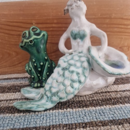 Mermaid figurine frog - , decor
